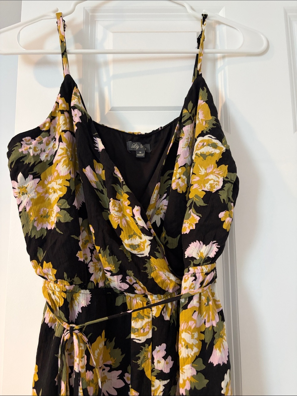 Floral Jumpsuit with adjustable straps and self tie waist